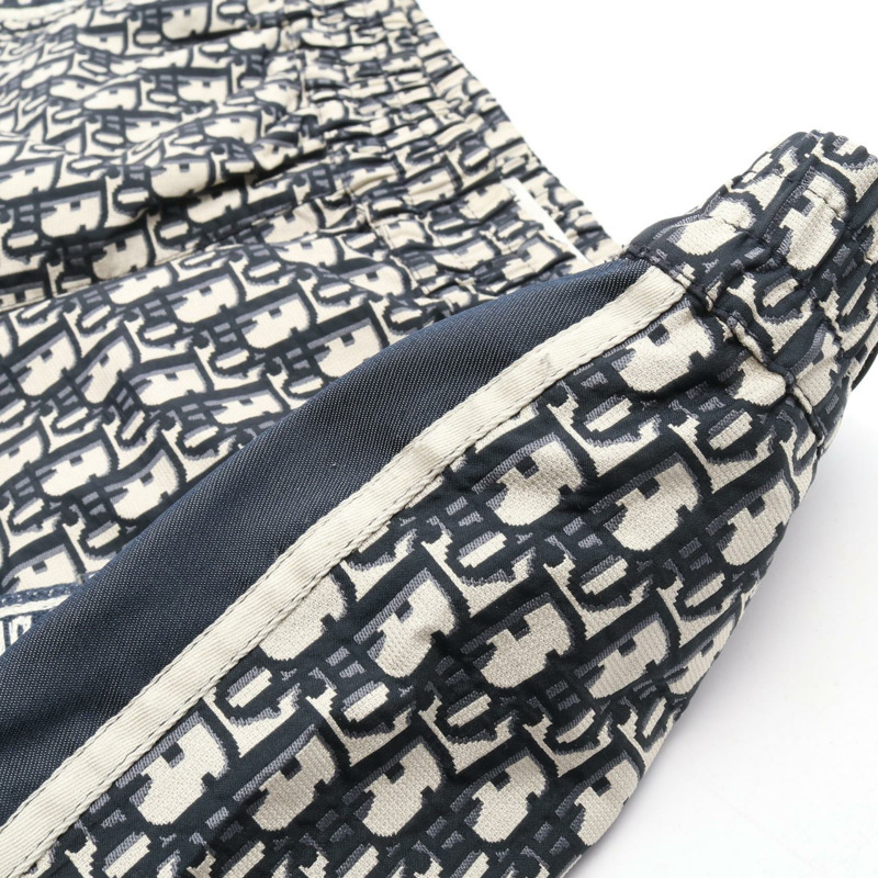 Christian Dior Oblique 迷你褲，聚酯材質，海軍藍/米色，#I40，二手女裝 CD-4