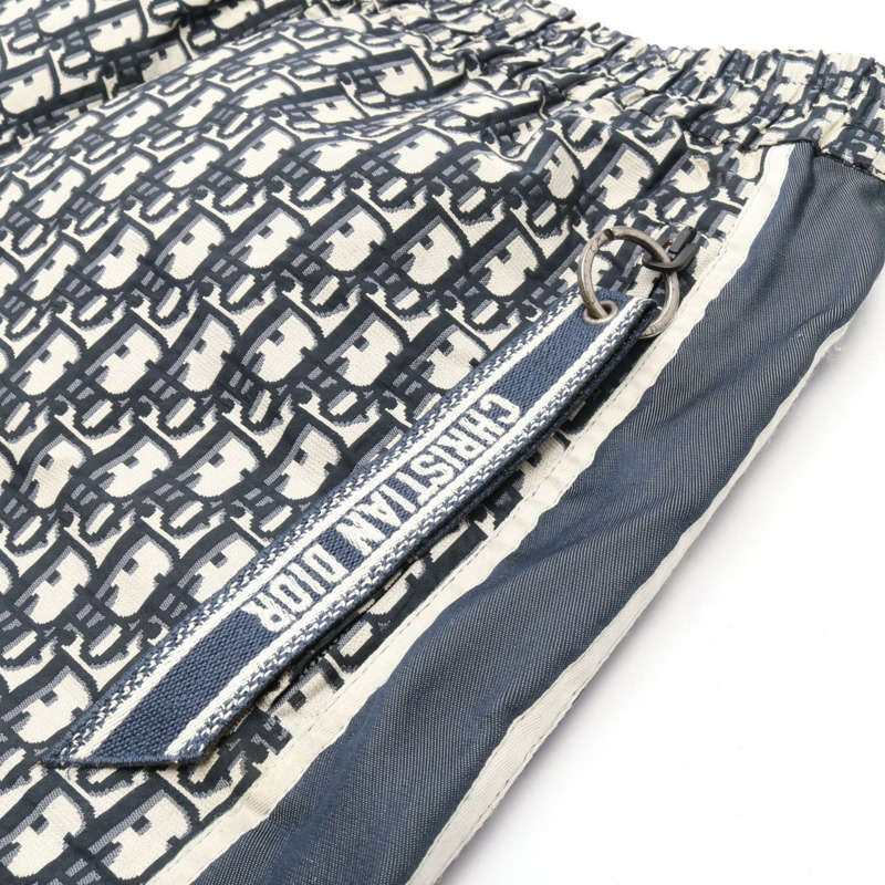 Christian Dior Oblique 迷你褲，聚酯材質，海軍藍/米色，#I40，二手女裝 CD-6