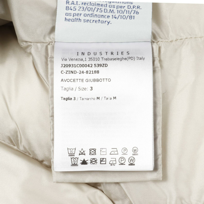 MONCLER AVOCETTE 羽絨服，帶帽拉鍊，尼龍材質，白色，3 碼，二手女款-4