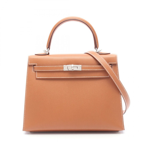 愛馬仕 Kelly 25 肩背包，K 字形外側縫線，金色 Madame 皮革，SHW