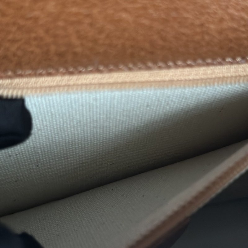 𝐆𝐔𝐂𝐂𝐈焦糖色金邊醫生包-12