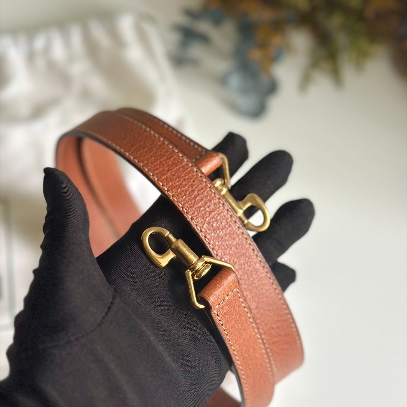 𝐆𝐔𝐂𝐂𝐈焦糖色金邊醫生包-18