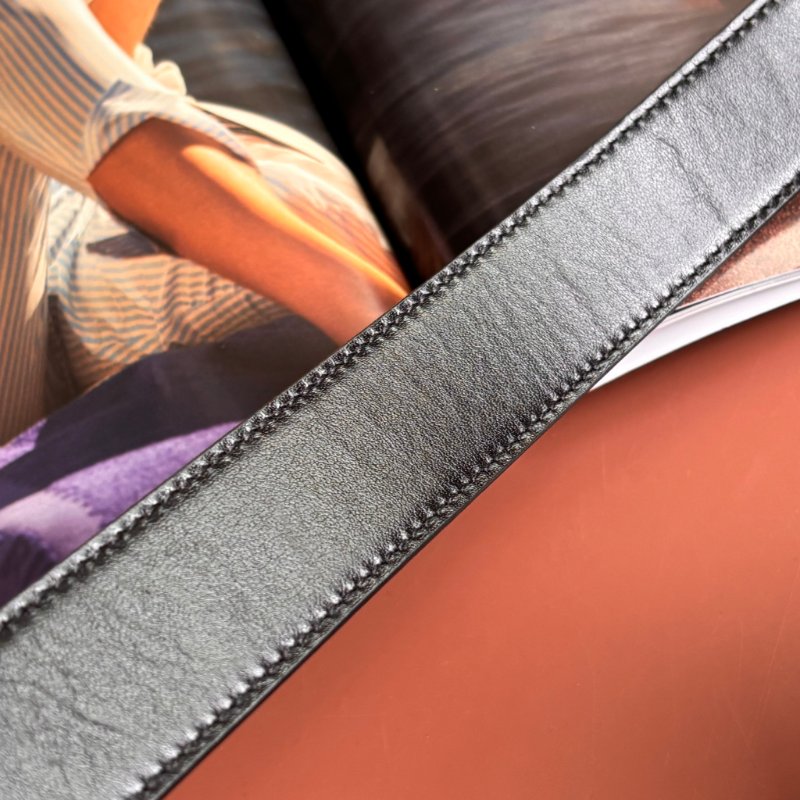 ::GUCCI:: GG Marmont 復古金色雙G金屬 LOGO塗層帆布皮革雙面扣式皮帶 (烏木x咖啡)-8