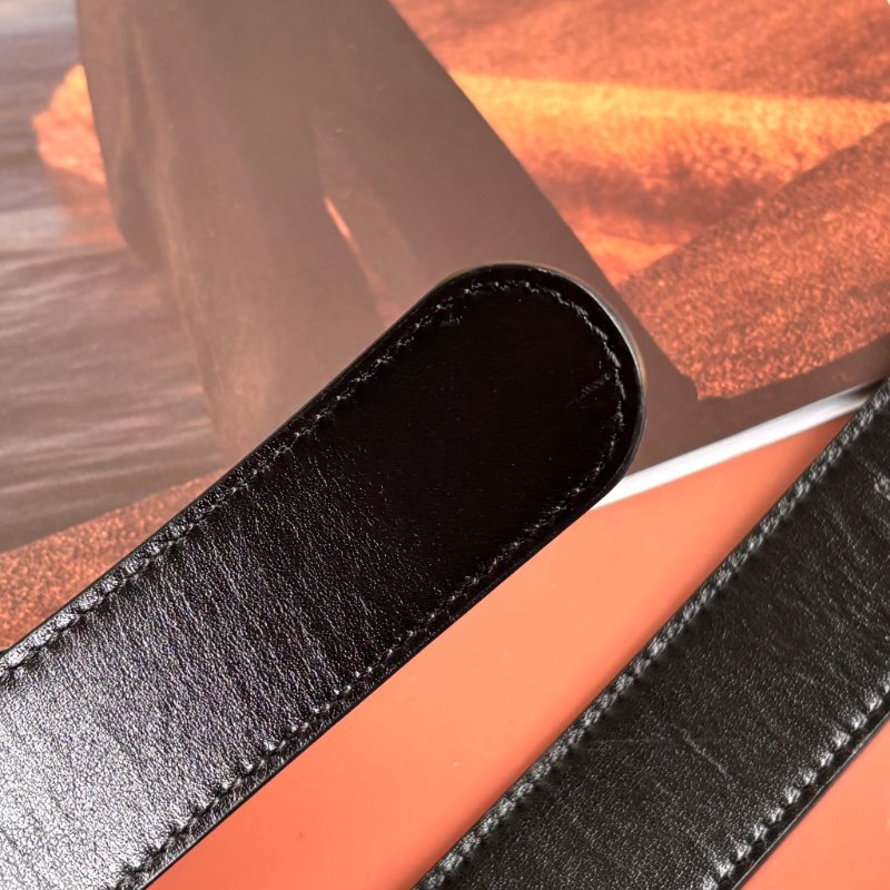 ::GUCCI:: GG Marmont 復古金色雙G金屬 LOGO塗層帆布皮革雙面扣式皮帶 (烏木x咖啡)-11