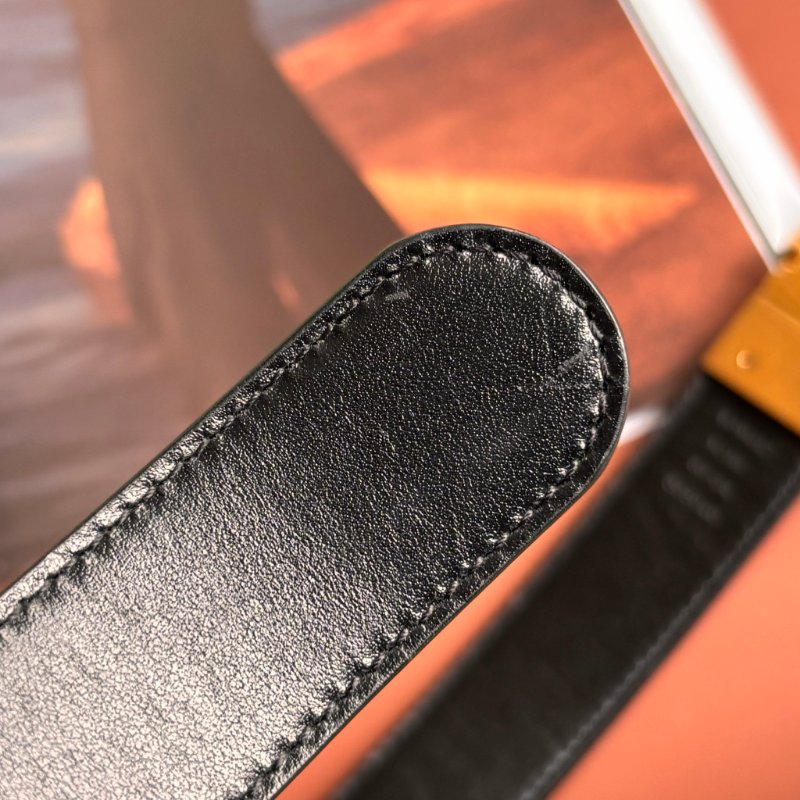 ::GUCCI:: GG Marmont 復古金色雙G金屬 LOGO塗層帆布皮革雙面扣式皮帶 (烏木x咖啡)-12