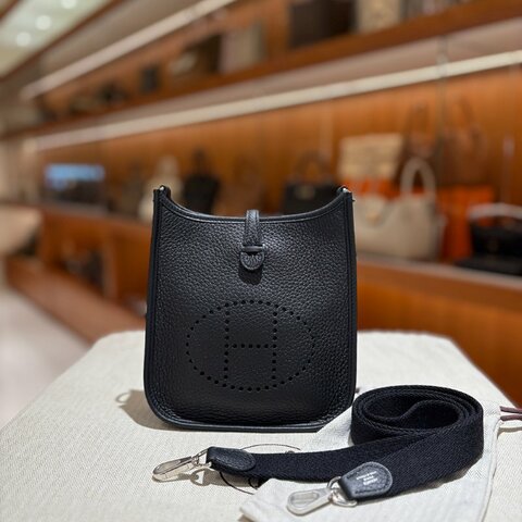 【現貨｜快速出貨】Hermès 愛馬仕 Evelyne 16 TPM Amazone 黑色｜W刻2024年｜銀釦｜全新附盒
