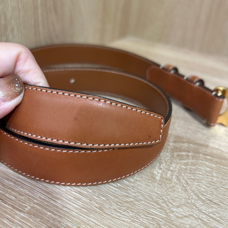 Celine 咖牛皮凱旋門皮帶-8