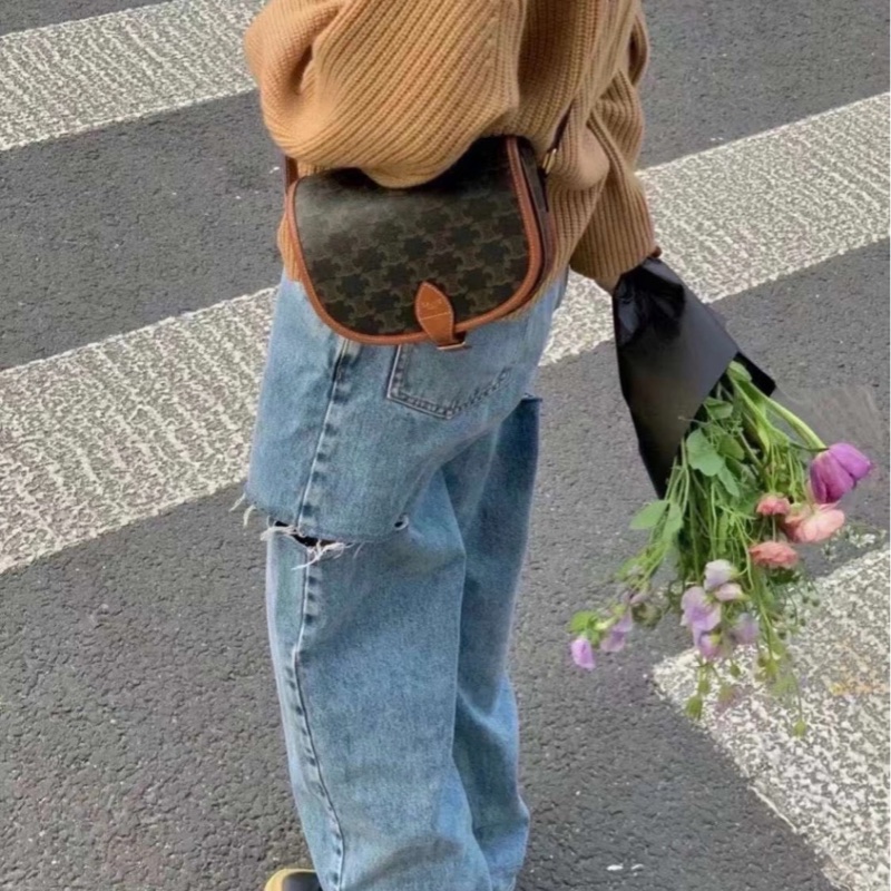 Celine老花馬鞍包-2