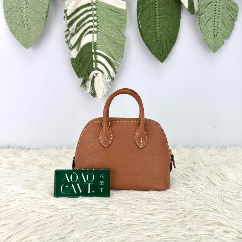 HERMES Mini Bolide 金棕色金扣 迷你保齡球包 Z Stamp-4