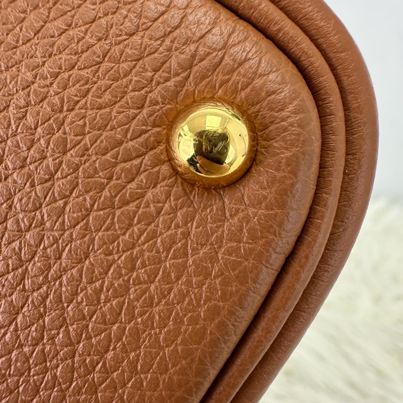 HERMES Mini Bolide 金棕色金扣 迷你保齡球包 Z Stamp-10