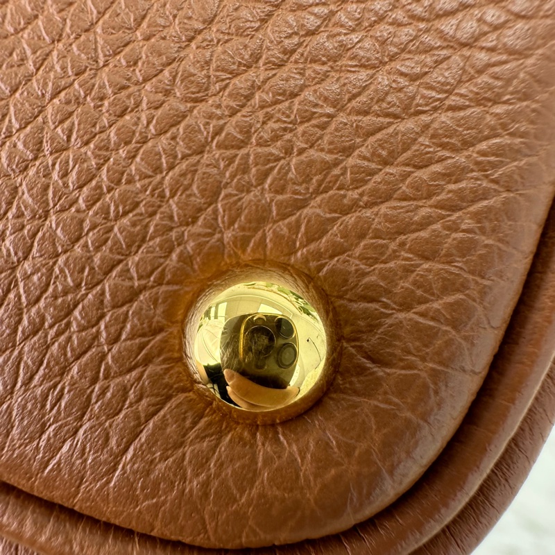 HERMES Mini Bolide 金棕色金扣 迷你保齡球包 Z Stamp-13