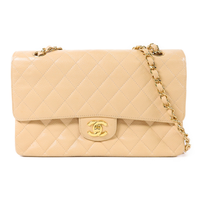 CHANEL 牛皮皮革Classic 25金扣鏈帶肩背袋-0