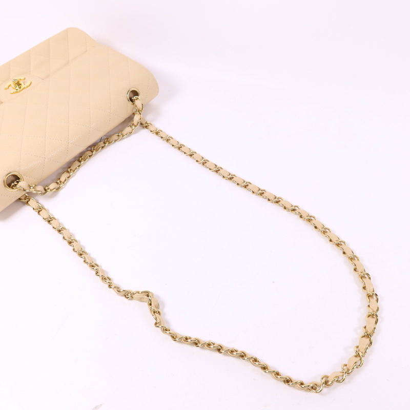 CHANEL 牛皮皮革Classic 25金扣鏈帶肩背袋-4