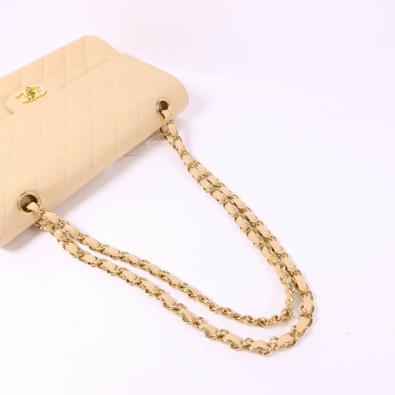 CHANEL 牛皮皮革Classic 25金扣鏈帶肩背袋-5