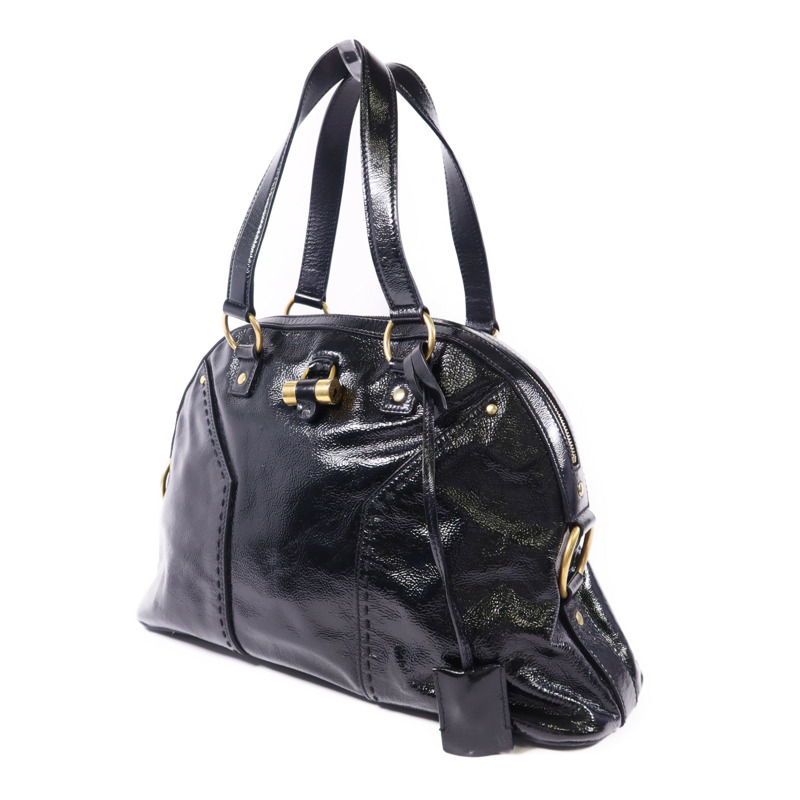 YVES SAINT LAURENT 漆皮皮革Shoulder Bag金扣肩背袋-2