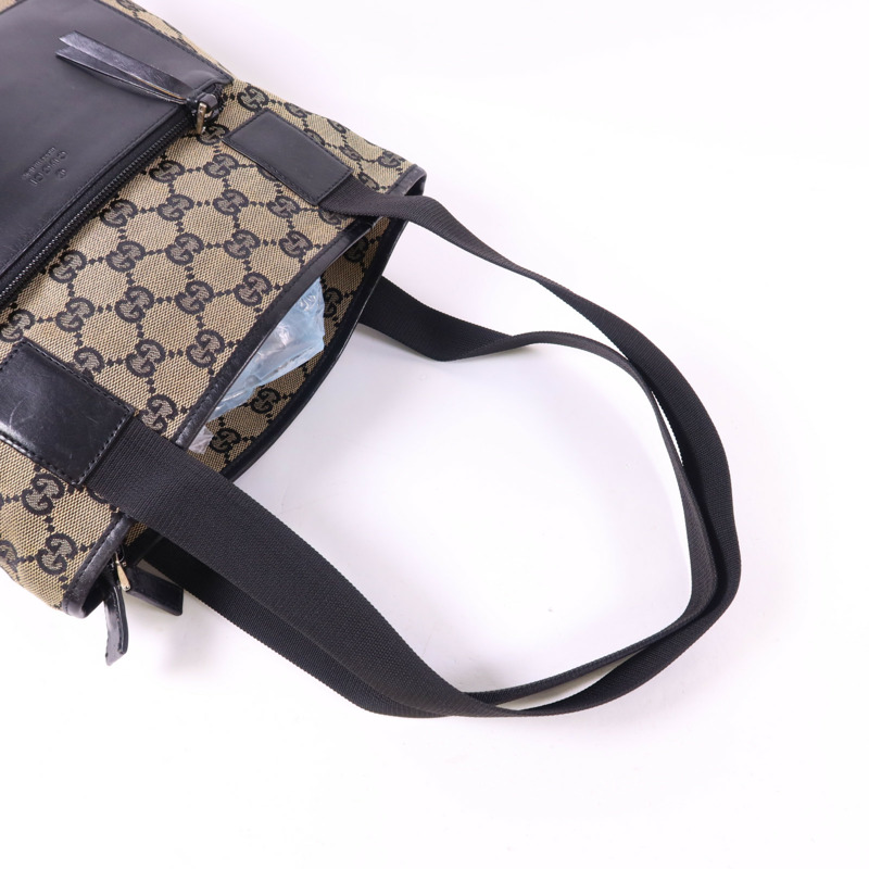 GUCCI 帆布Shoulder Bag銀扣肩背袋-4