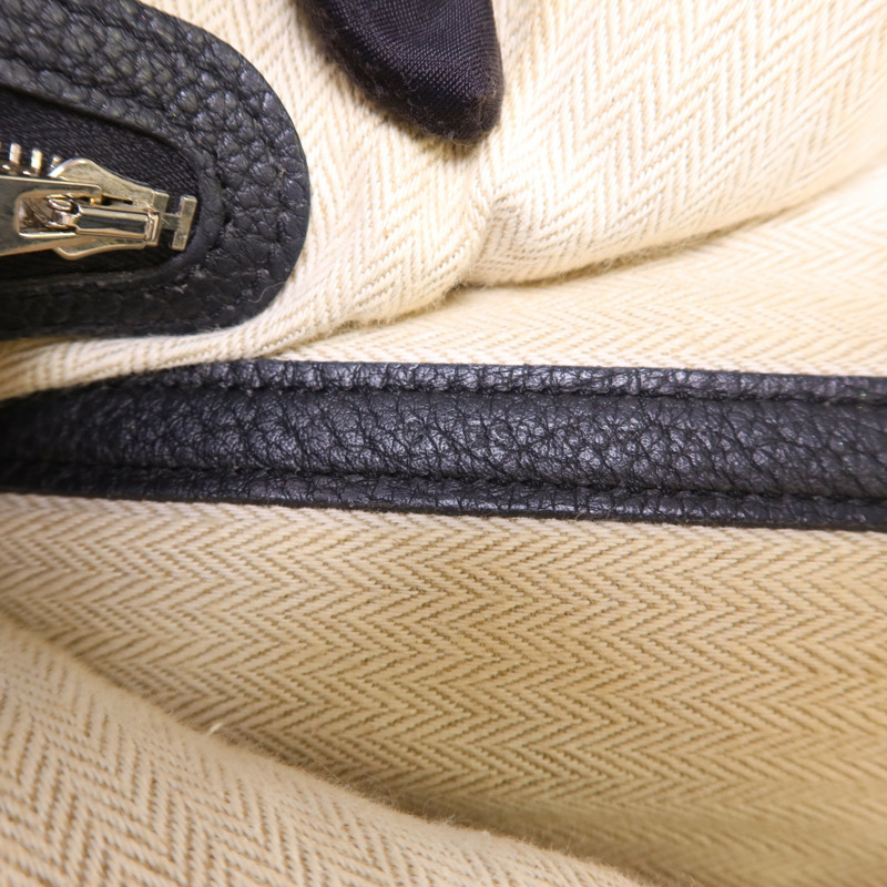 HERMES Negonda皮革Garden Party PM銀扣手挽袋Noir-7