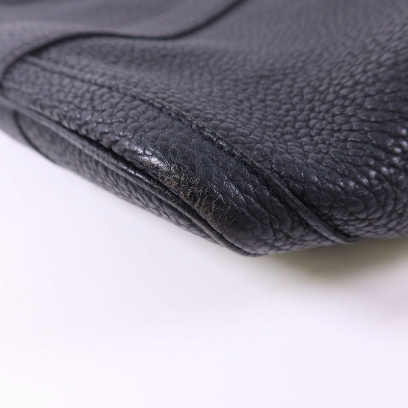 HERMES Negonda皮革Garden Party PM銀扣手挽袋Noir-12