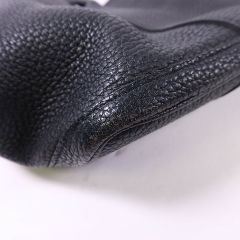 HERMES Negonda皮革Garden Party PM銀扣手挽袋Noir-13