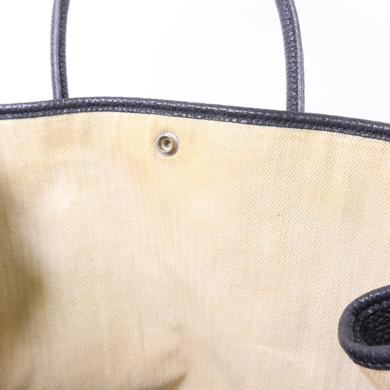 HERMES Negonda皮革Garden Party PM銀扣手挽袋Noir-19