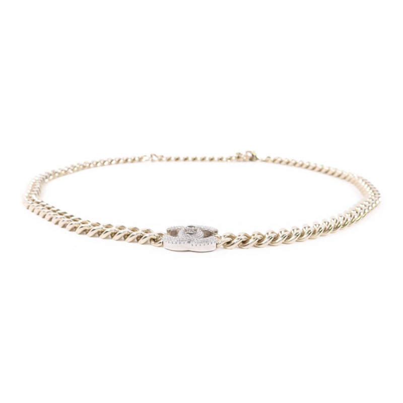 CHANEL 金屬/水晶Chain Belt鍊腰帶-1