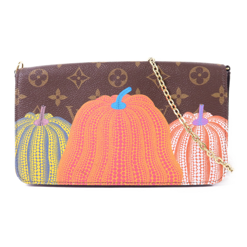 LOUIS VUITTON Monogram LV x YK Felicie Pochette金扣鏈帶肩背袋-0