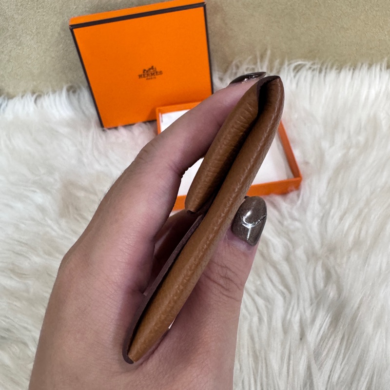 Hermes Bastia 金棕銀Epson零錢包 飾品袋 近全新-3