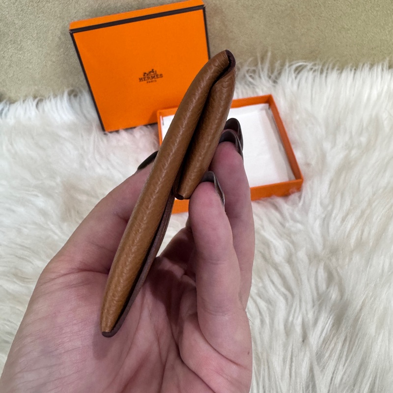 Hermes Bastia 金棕銀Epson零錢包 飾品袋 近全新-4