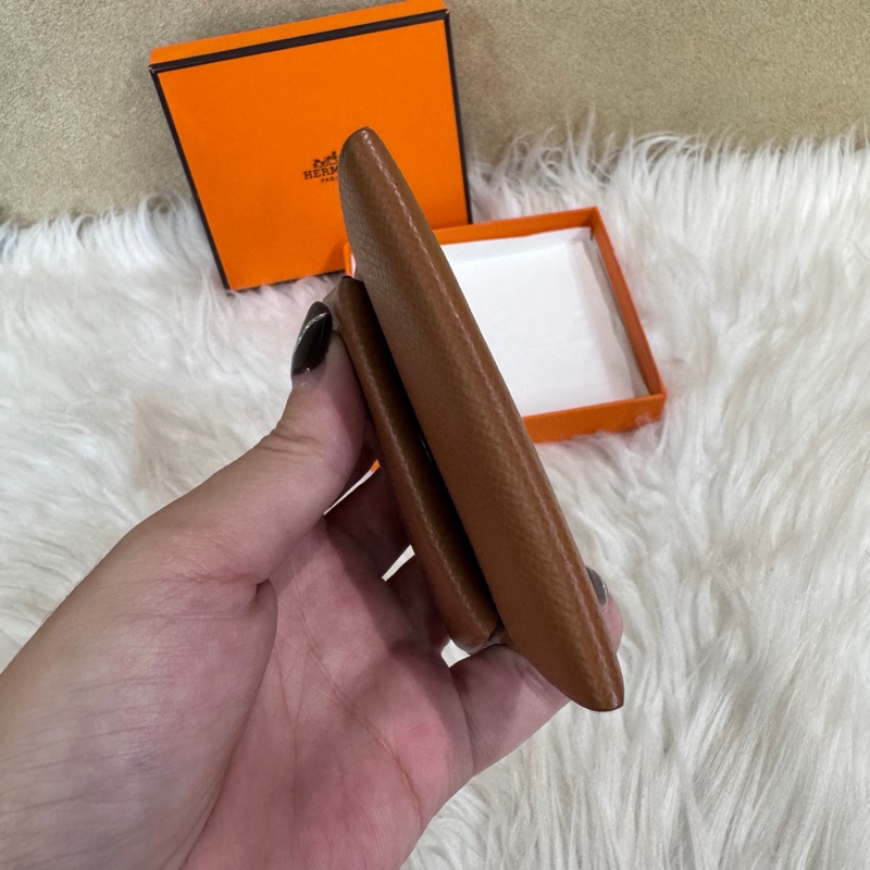 Hermes Bastia 金棕銀Epson零錢包 飾品袋 近全新-5