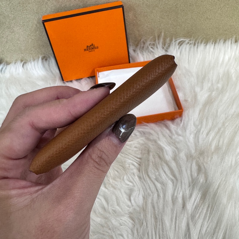 Hermes Bastia 金棕銀Epson零錢包 飾品袋 近全新-6