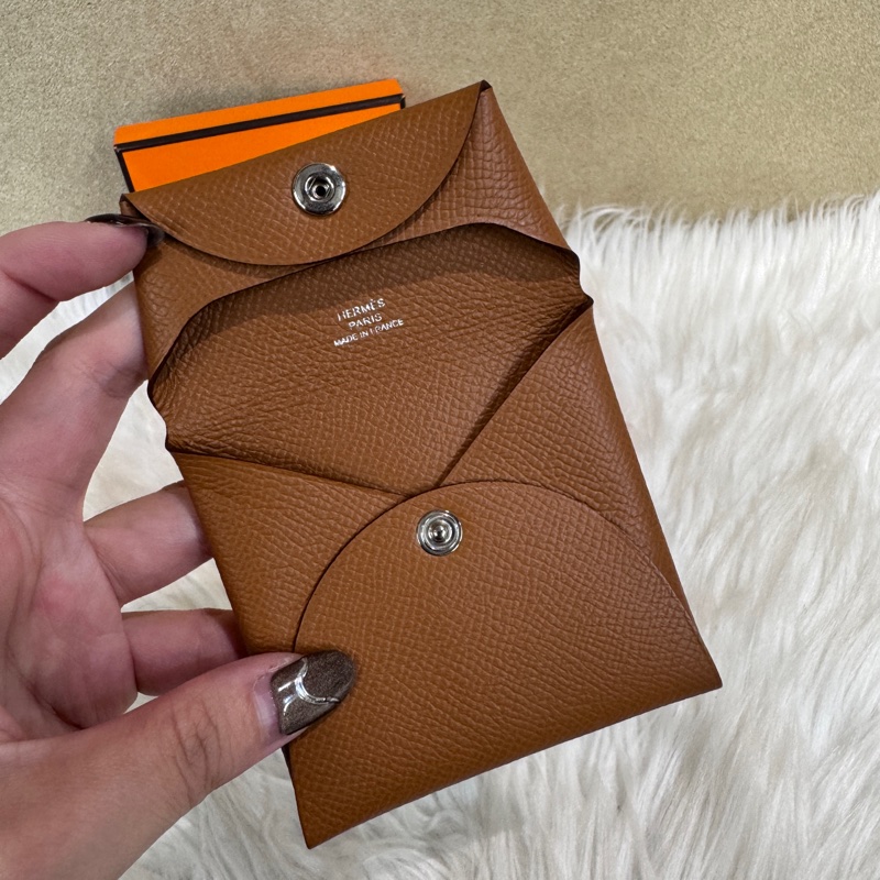 Hermes Bastia 金棕銀Epson零錢包 飾品袋 近全新-7
