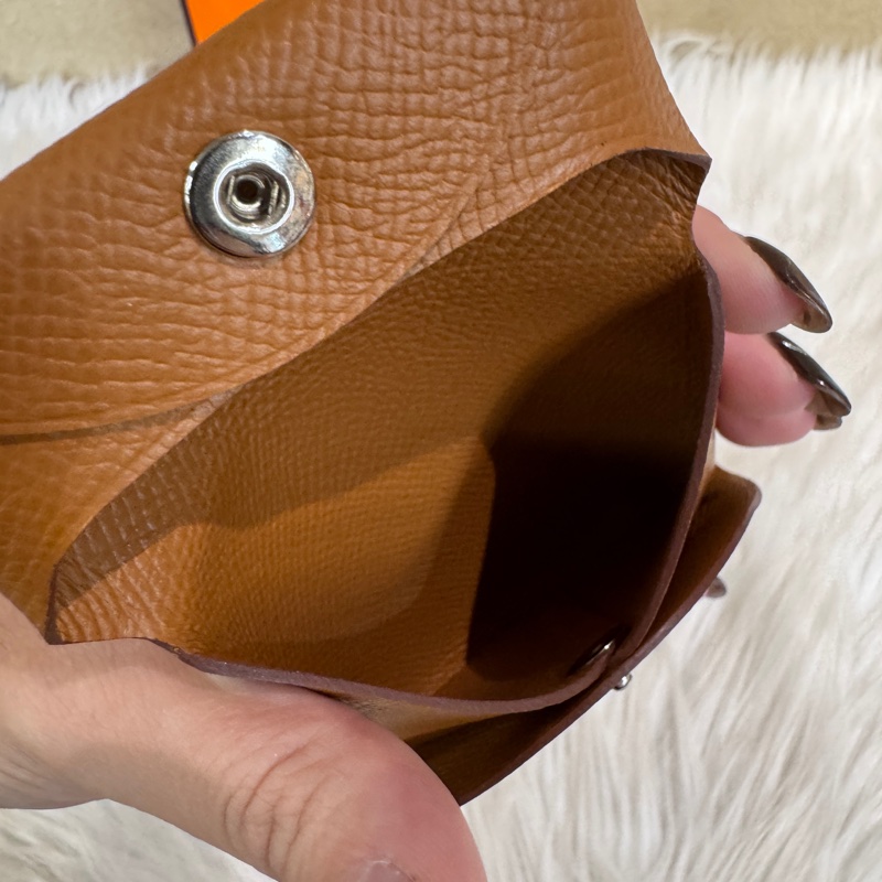 Hermes Bastia 金棕銀Epson零錢包 飾品袋 近全新-8