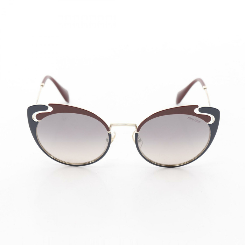 Miu Miu 太陽眼鏡 SMU57T 塑膠鍍金波爾多紅色海軍藍二手女款-0