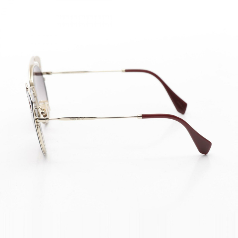 Miu Miu 太陽眼鏡 SMU57T 塑膠鍍金波爾多紅色海軍藍二手女款-2