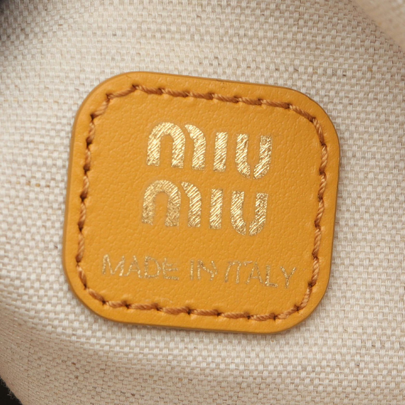 Miu Miu CAMOSCIO 抽繩手拿包 5GN010 棕色麂皮 二手 女士-3