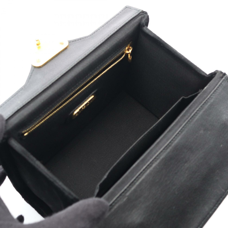 FENDI 女士黑色絲絨皮革手提包（二手）-2