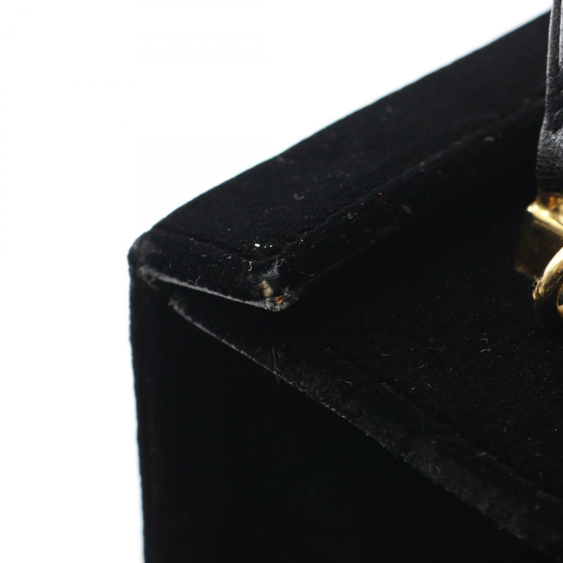 FENDI 女士黑色絲絨皮革手提包（二手）-7