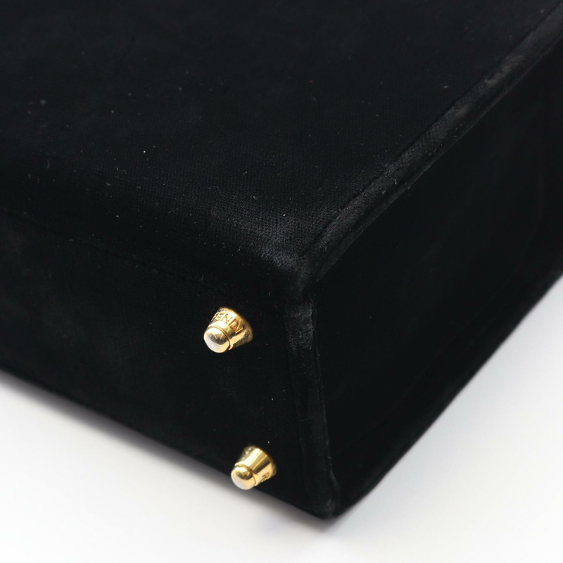 FENDI 女士黑色絲絨皮革手提包（二手）-8