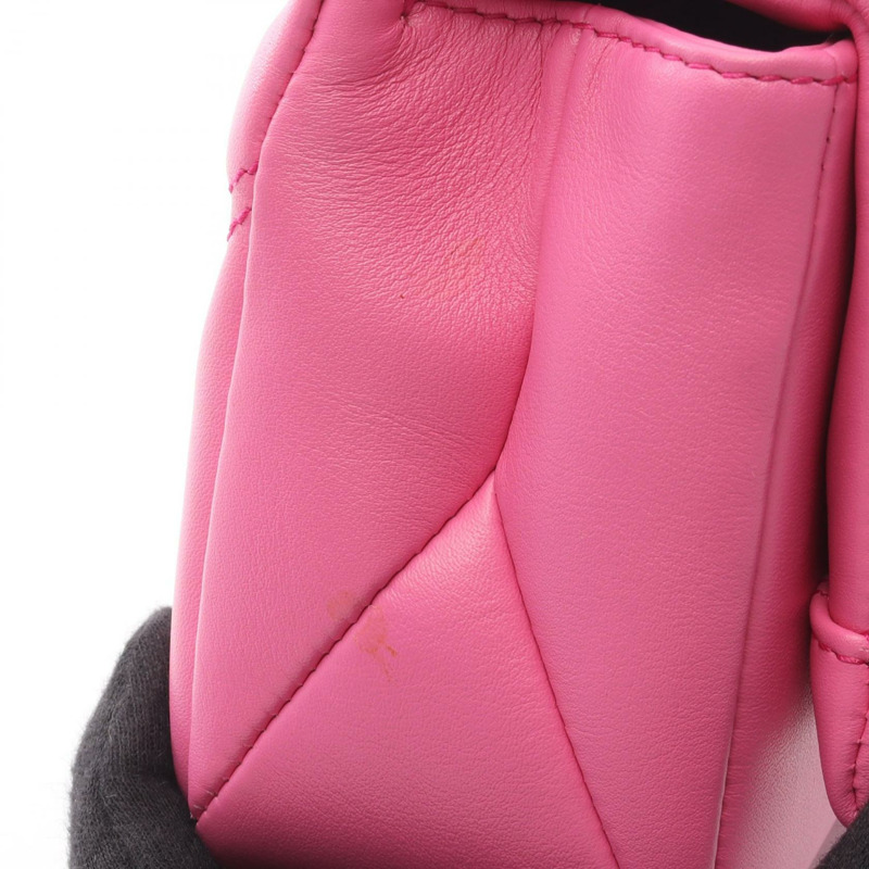 寶格麗 Serpenti Cabochon 鏈條肩背斜背包，粉紅色二手皮革-5