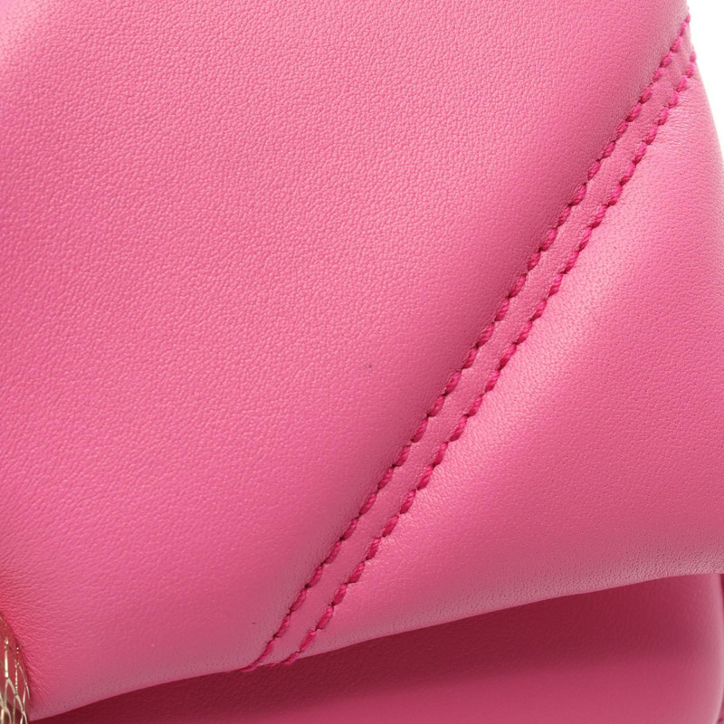 寶格麗 Serpenti Cabochon 鏈條肩背斜背包，粉紅色二手皮革-6