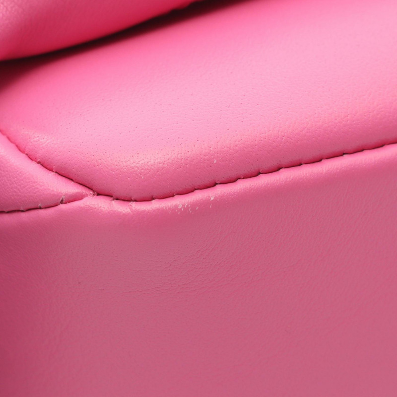 寶格麗 Serpenti Cabochon 鏈條肩背斜背包，粉紅色二手皮革-7