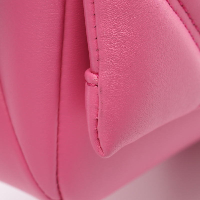 寶格麗 Serpenti Cabochon 鏈條肩背斜背包，粉紅色二手皮革-8