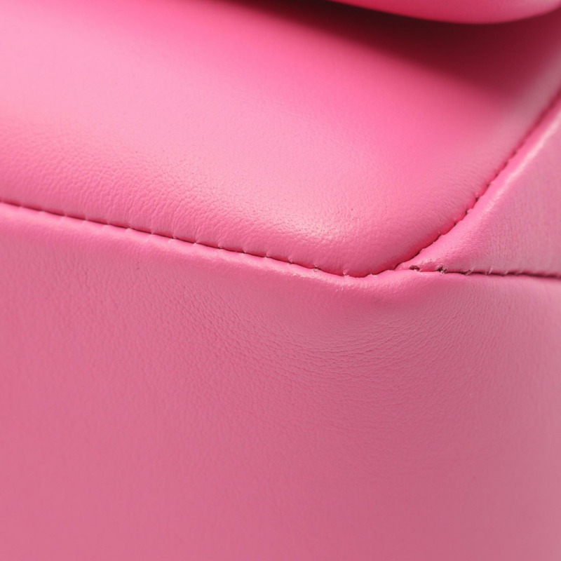 寶格麗 Serpenti Cabochon 鏈條肩背斜背包，粉紅色二手皮革-9