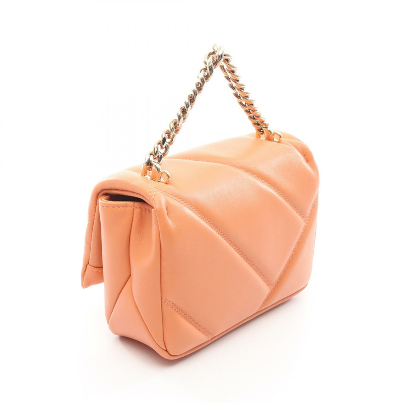 寶格麗 Serpenti Cabochon 鏈條肩背斜背包，橘色二手皮革-1