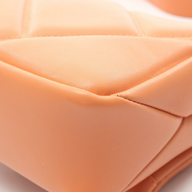 寶格麗 Serpenti Cabochon 鏈條肩背斜背包，橘色二手皮革-4