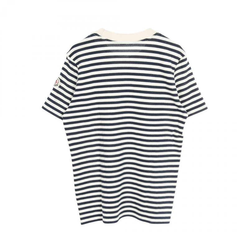 MONCLER 條紋T卹 8C00017 純棉 海軍藍 白色 #S 二手 男款-1