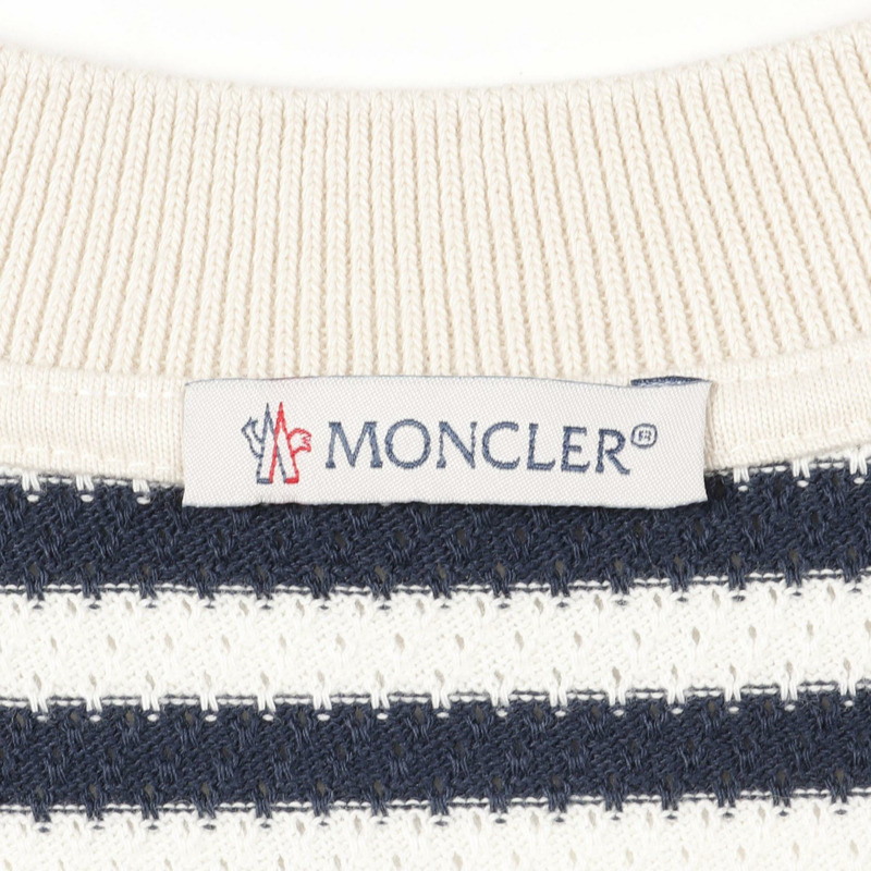 MONCLER 條紋T卹 8C00017 純棉 海軍藍 白色 #S 二手 男款-2