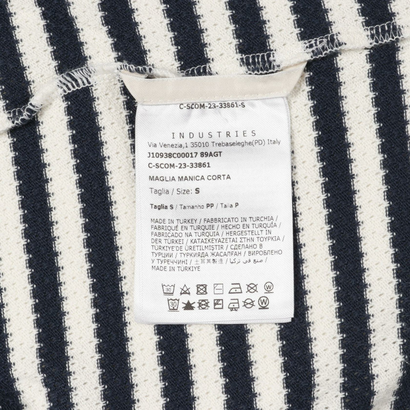 MONCLER 條紋T卹 8C00017 純棉 海軍藍 白色 #S 二手 男款-4