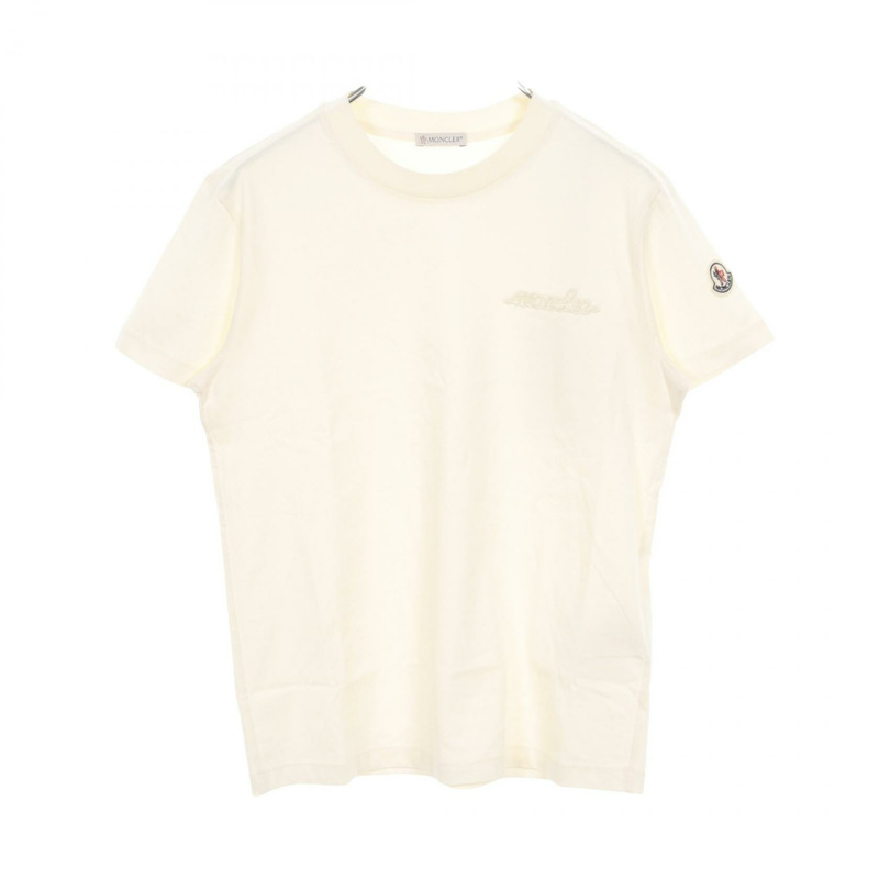MONCLER 珠飾短袖T卹 8C00013 純棉 米色 #XS 二手女款-0