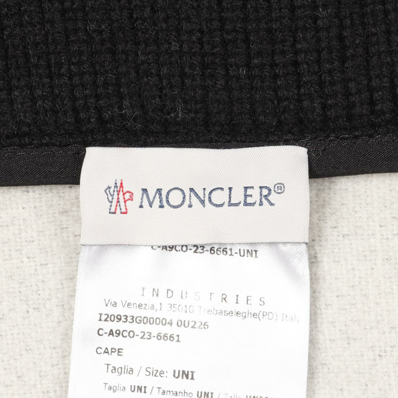 MONCLER 針織披肩斗篷，附流蘇，羊毛尼龍材質，黑色 #UNI 二手 女款-2